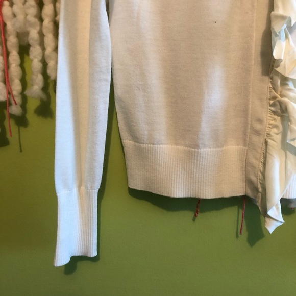 🏷️ j.crew cream color ruffle button snap cardigan - Picture 6 of 16